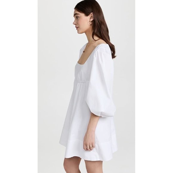 Staud Sophie Dress White Short Poplin - Picture 4 of 5